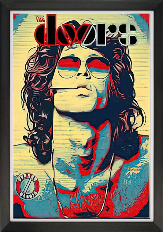 THE DOORS - JIM MORRISON - REPRODUCTION POP ART ENCADRÉE (85,09 CM X 59,69 CM)