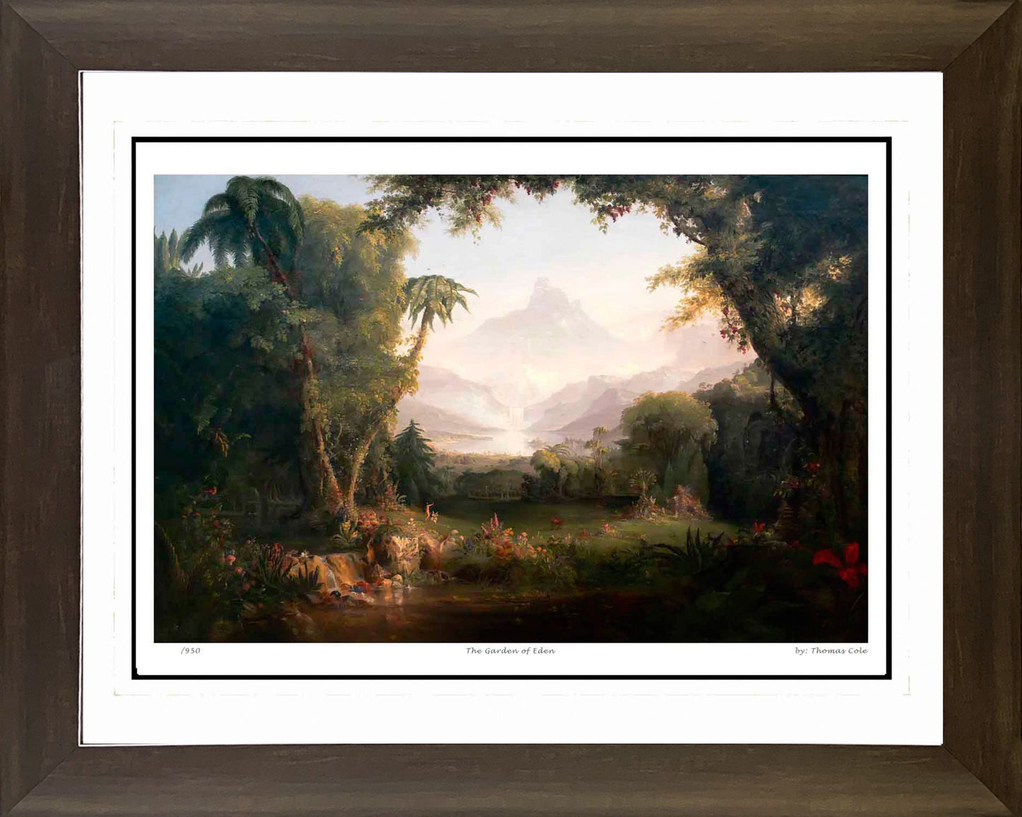 THOMAS COLE "THE GARDEN OF EDEN" HUDSON RIVER SCHOOL - FRAMED ART PRINT 30"X24"