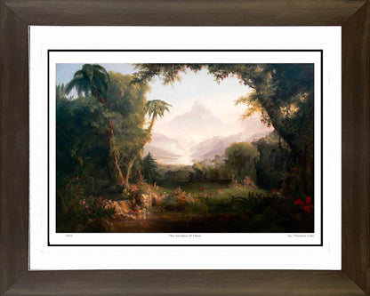 THOMAS COLE "THE GARDEN OF EDEN" HUDSON RIVER SCHOOL - FRAMED ART PRINT 30"X24"