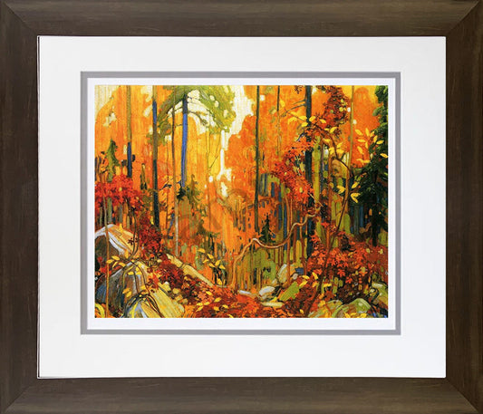 TOM THOMSON "AUTUMN'S GARLAND" GROUP OF SEVEN ART PRINT - FRAMED  26"X24"