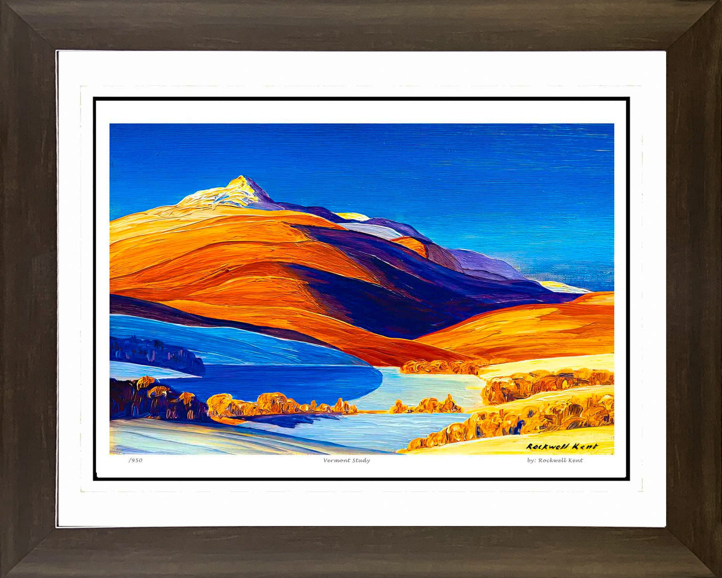 ROCKWELL KENT "VERMONT STUDY" HUDSON RIVER SCHOOL - FRAMED ART PRINT 30"X24"