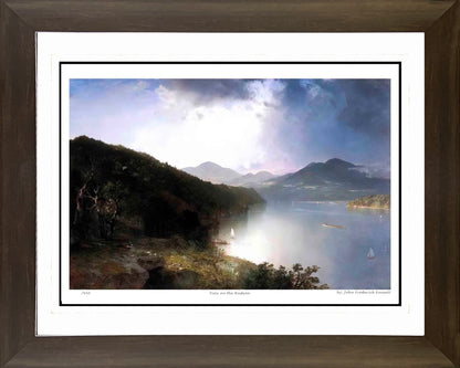 JOHN FREDERICK KENSETT "VIEW ON THE HUDSON" - HUDSON RIVER SCHOOL  30"X24"