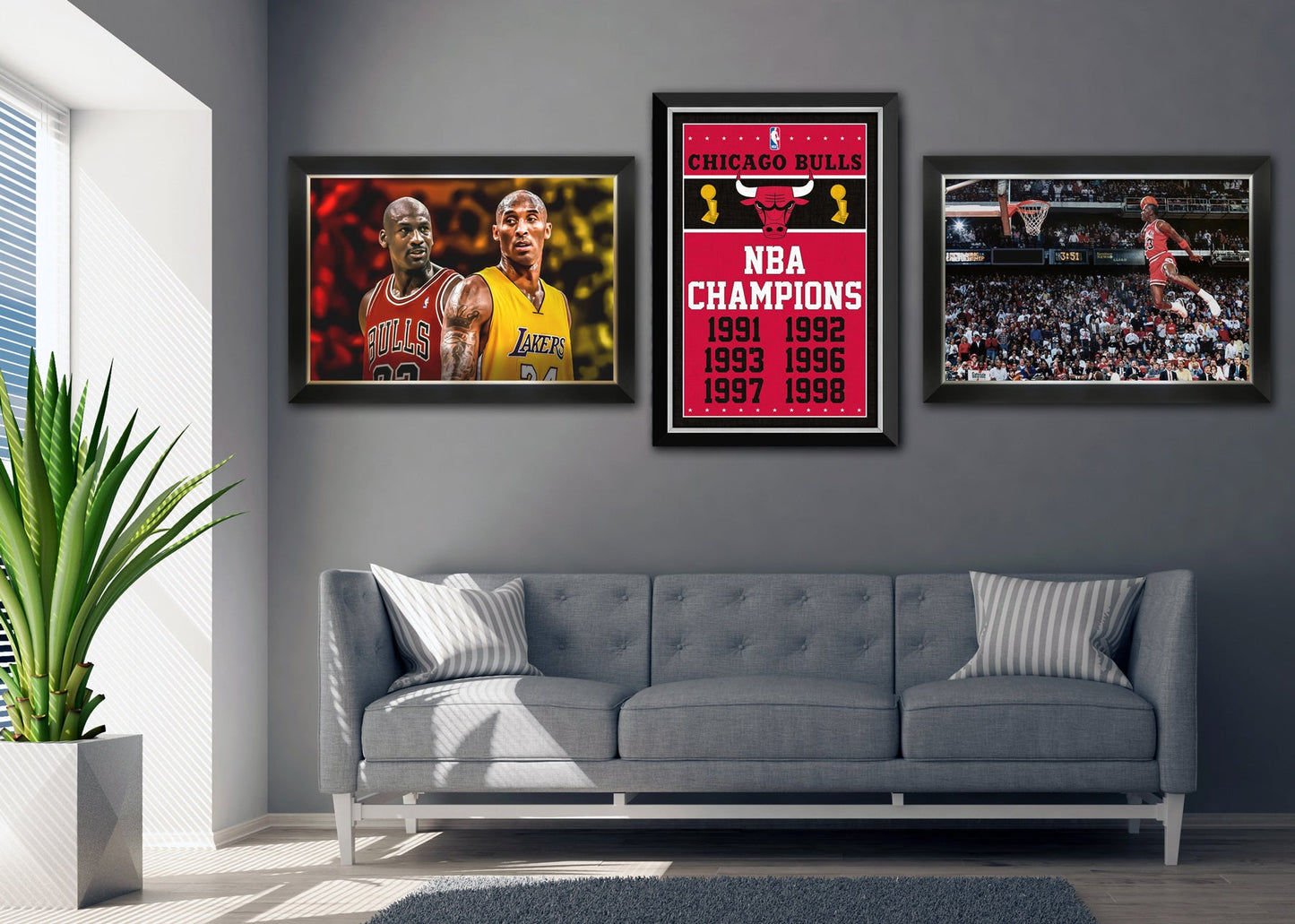 LEBRON JAMES EPIC SLAM DUNK FRAMED CANVAS - L.A. LAKERS (33.5" BY 23.5")