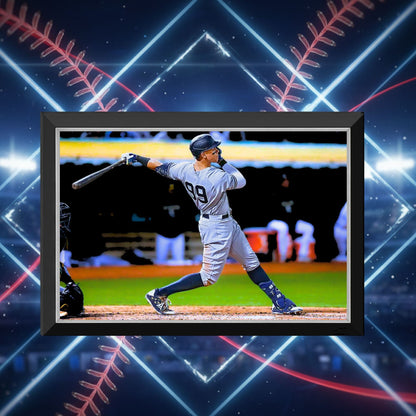 Aaron Judge New York Yankees #99 Framed Canvas Wall Art (33x23)