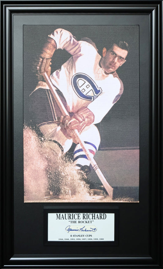 ALL TIME GREATS: MAURICE RICHARD SIGNATURE PLAQUE & CANVAS (49.5" BY 29.5")