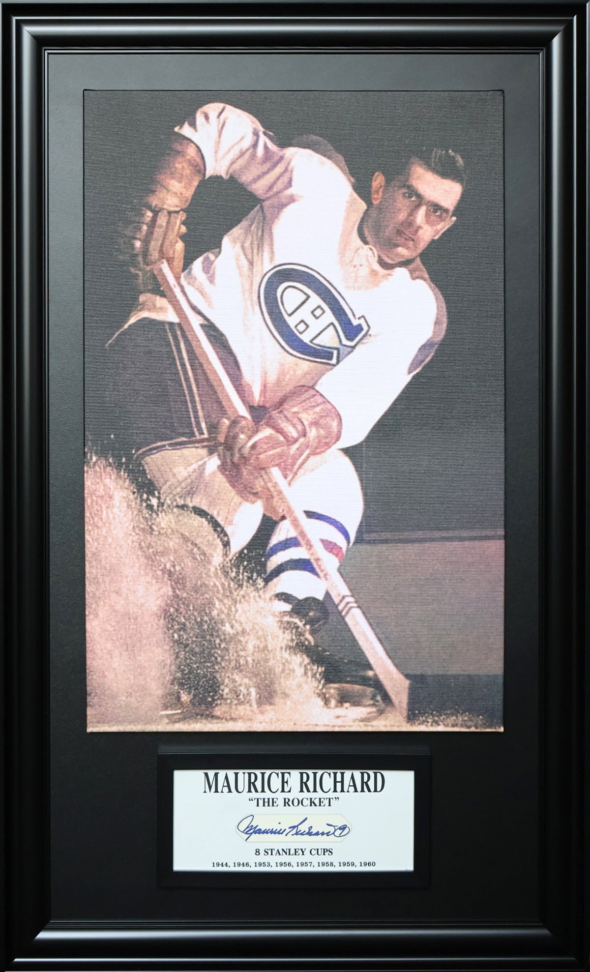 Maurice Richard Signature Plaque & Canvas (49.5x29.5)