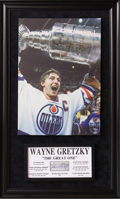 Wayne Gretzky Signature Plaque & Canvas (49.5x29.5)