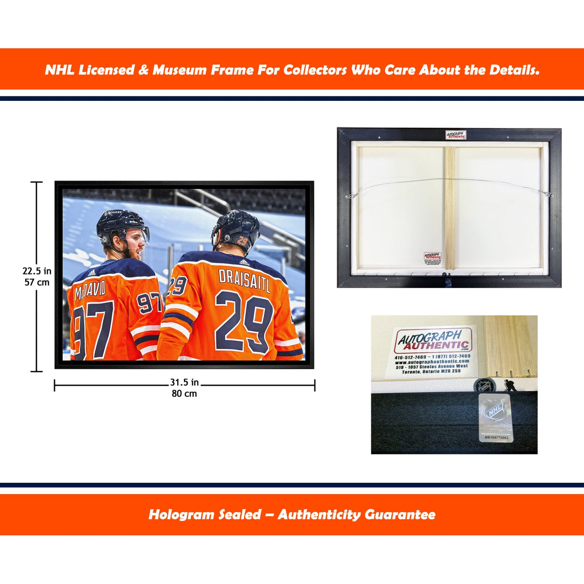 Connor McDavid and Leon Draisaitl Edmonton Framed Canvas