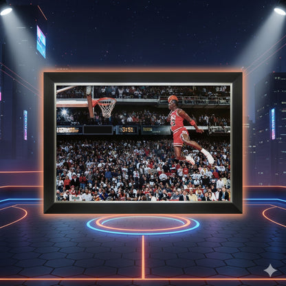 MICHAEL JORDAN 1988 ALL-STAR GAME SLAM DUNK FRAMED CANVAS (33.5" BY 23.5")