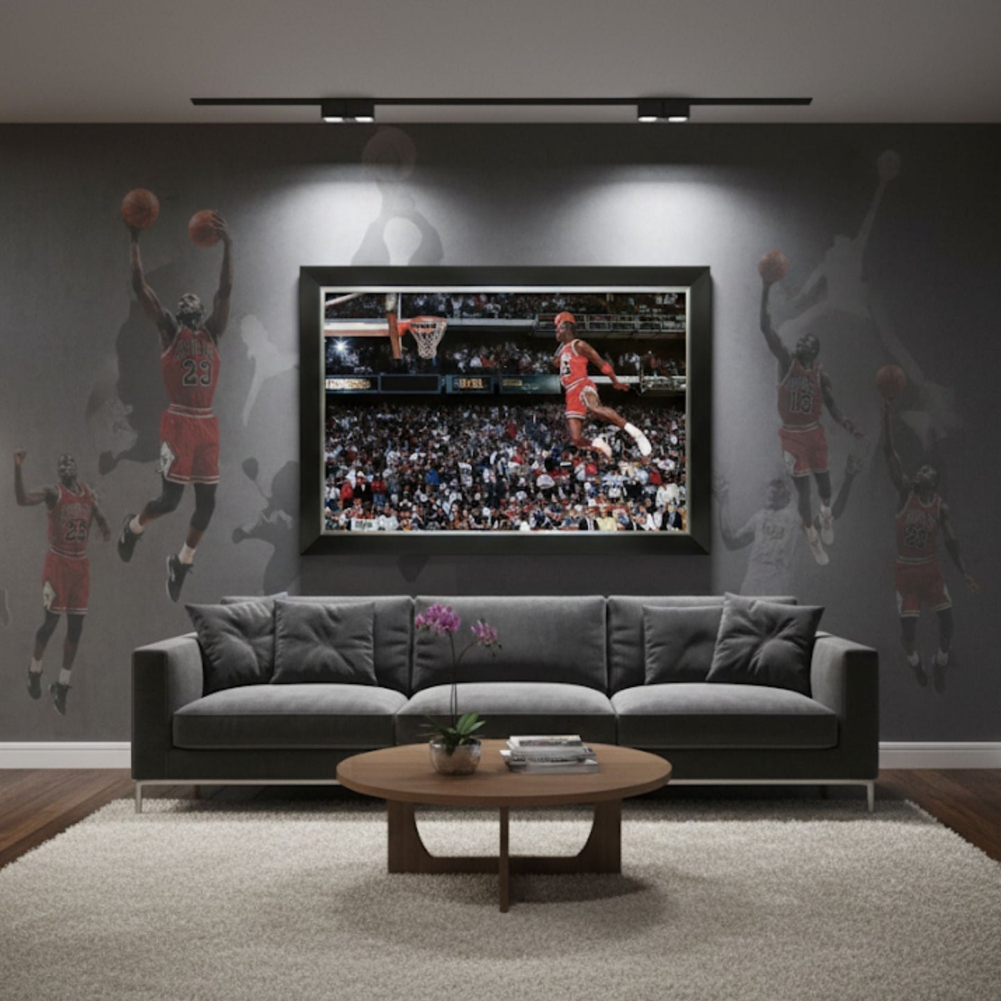 MICHAEL JORDAN 1988 ALL-STAR GAME SLAM DUNK FRAMED CANVAS (33.5" BY 23.5")