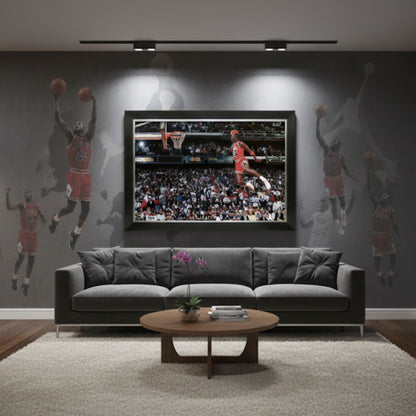 MICHAEL JORDAN 1988 ALL-STAR GAME SLAM DUNK FRAMED CANVAS (33.5" BY 23.5")