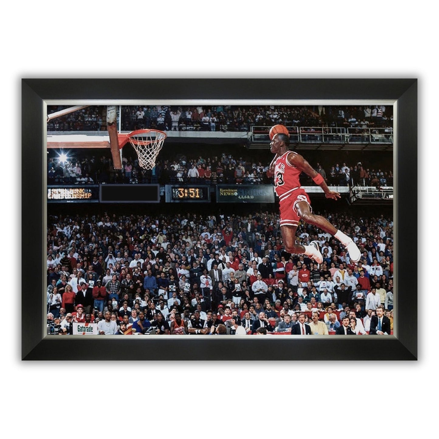 MICHAEL JORDAN 1988 ALL-STAR GAME SLAM DUNK FRAMED CANVAS (33.5" BY 23.5")
