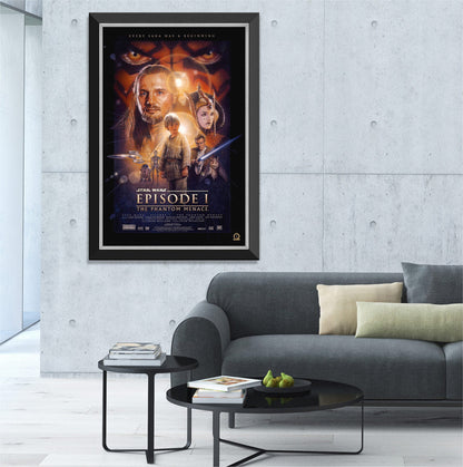 STAR WARS EP I THE PHANTOM MENACEMOVIE POSTER REPRINT - FRAMED 33.5"X23.5"