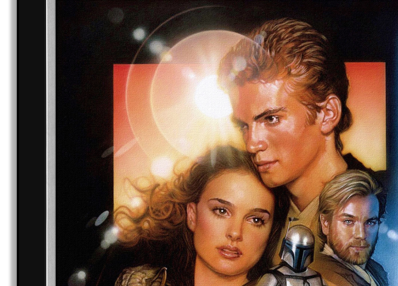 STAR WARS EP II ATTACK OF THE CLONESMOVIE POSTER REPRINT - FRAMED 33.5"X23.5"