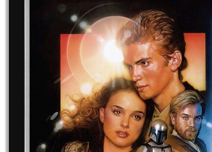 STAR WARS EP II ATTACK OF THE CLONESMOVIE POSTER REPRINT - FRAMED 33.5"X23.5"