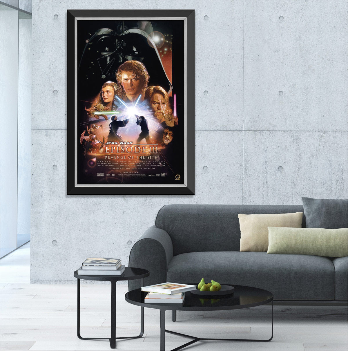 STAR WARS EP III REVENGE OF THE SITH MOVIE POSTER REPRINT - FRAMED 33.5"X23.5"