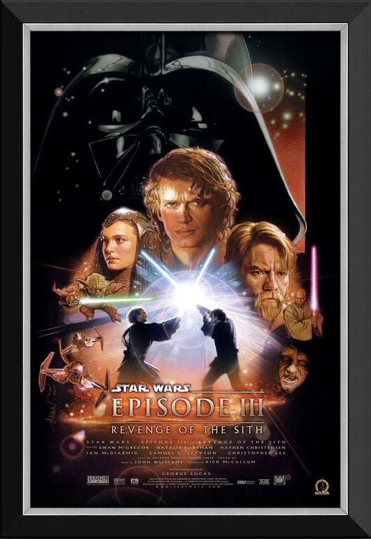 STAR WARS EP III REVENGE OF THE SITH MOVIE POSTER REPRINT - FRAMED 33.5"X23.5"