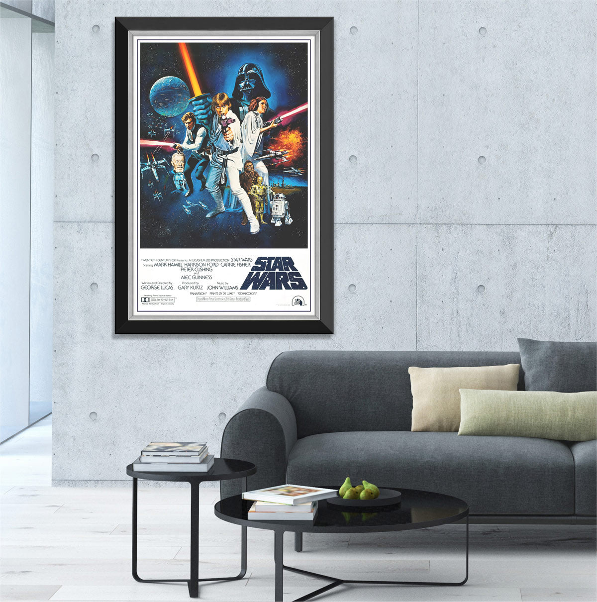 STAR WARS EP IV A NEW HOPEBLASTERSMOVIE POSTER REPRINT - FRAMED 33.5"X23.5"