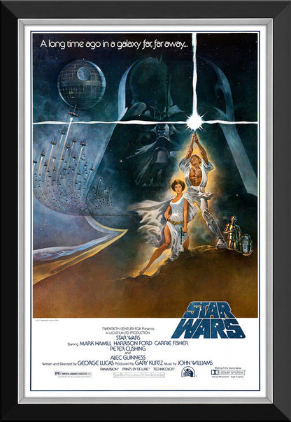STAR WARS EP IV A NEW HOPE - MOVIE POSTER REPRINT - FRAMED CLASSIC (33.5"X23.5")