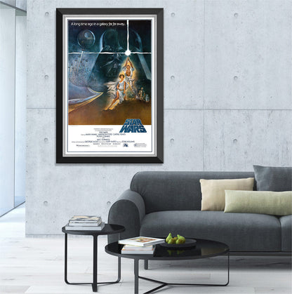 STAR WARS EP IV A NEW HOPE - MOVIE POSTER REPRINT - FRAMED CLASSIC (33.5"X23.5")