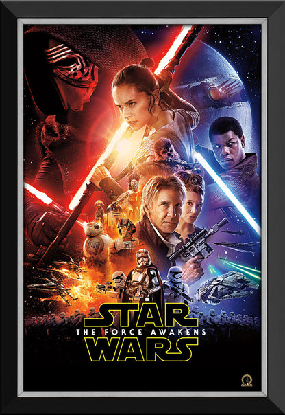 STAR WARS EP VII THE FORCE AWAKENS POSTER REPRINT - FRAMED CANVAS 33.5"X23.5"