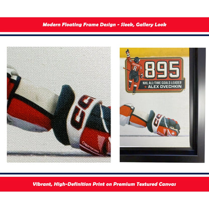 ALEXANDER OVECHKIN RECORD GOAL #895 FRAMED CANVAS - WASHINGTON CAPITALS