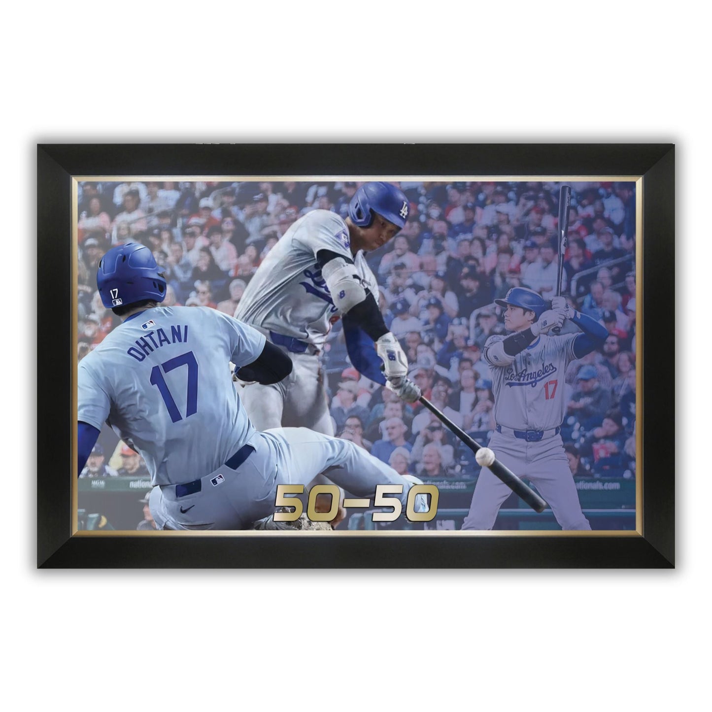 SHOHEI OHTANI FRAMED CANVAS RECORD SETTING 50-50 - L.A. DODGERS (33.5" BY 23.5")