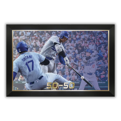 SHOHEI OHTANI FRAMED CANVAS RECORD SETTING 50-50 - L.A. DODGERS (33.5" BY 23.5")