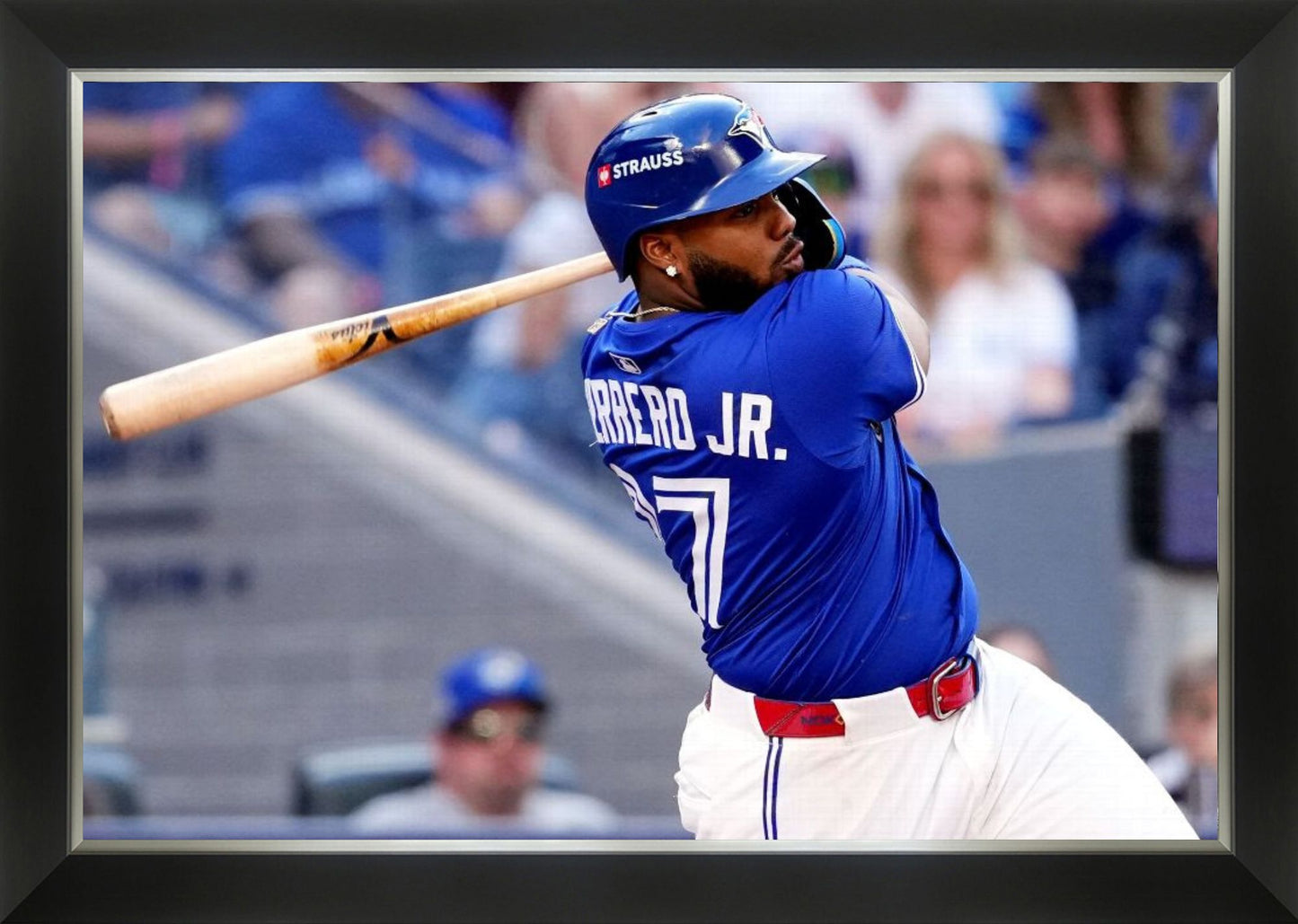 VLADIMIR GUERRERO JR. BATTING FRAMED CANVAS - TORONTO BLUE JAYS (33.5" BY 23.5")
