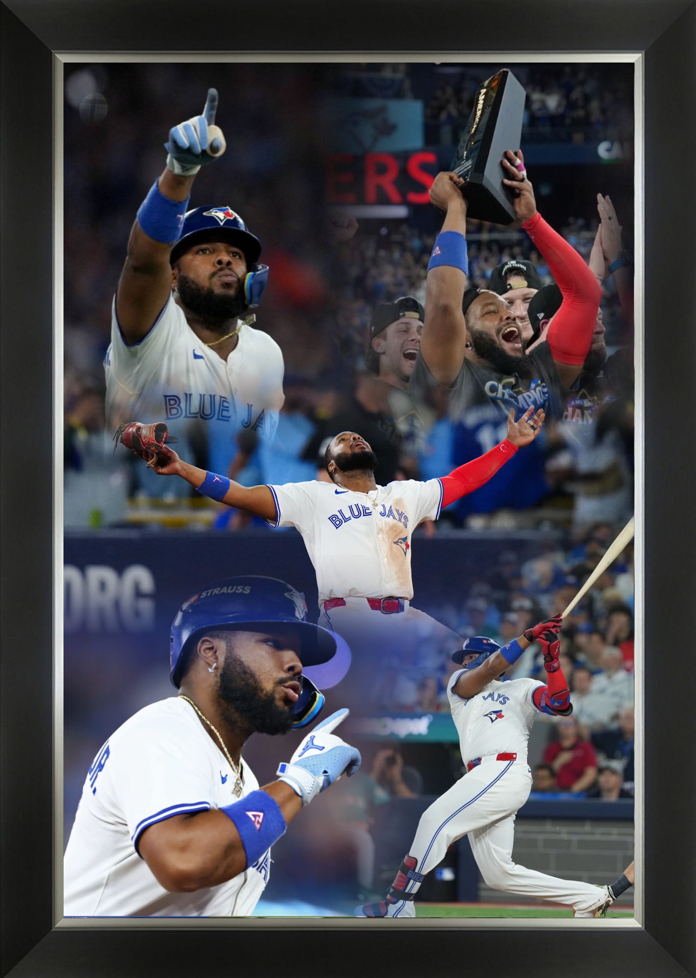 VLADIMIR GUERRERO JR. ALCS 2025 FRAMED COLLAGE - TORONTO BLUE JAYS 33.5" X 23.5"