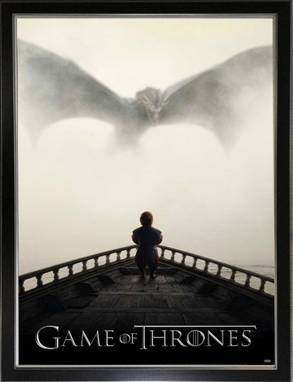GAME OF THRONES - MUSEUM FRAMED POSTER OF DRAGON (37" BY 25.5")