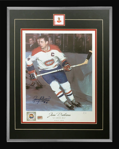 SIGNED JEAN BELIVEAU LITHOGRAPH LTD. ED. 1 OF 4 - MONTREAL CANADIENS 24"X20"