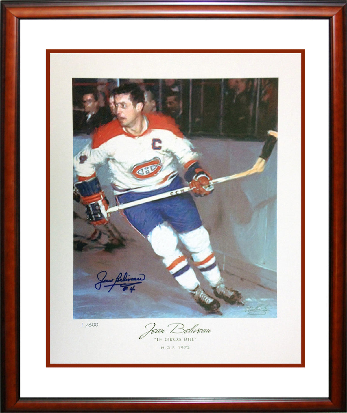 Jean Beliveau Autographed Framed Lithograph #1 of 600 (24x20)