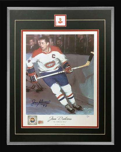 SIGNED JEAN BELIVEAU LITHOGRAPH LTD. ED. 3 OF 4 - MONTREAL CANADIENS 24"X20"