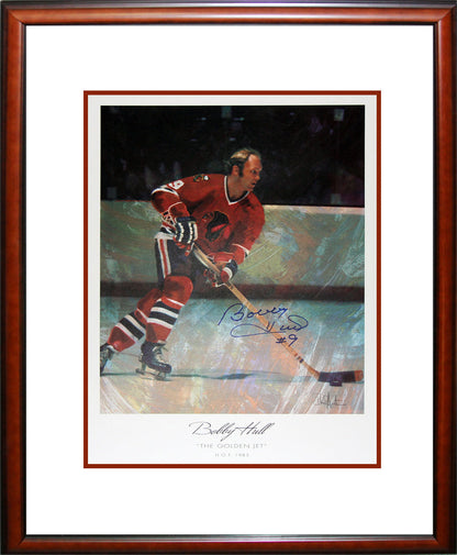 Bobby Hull Autographed Lithograph Framed (22x18)