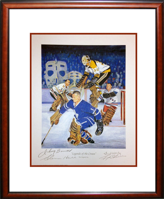 LEGENDS OF THE CREASE AUTOGRAPHED LITHOGRAPH - FRAMED  (16" BY 14")