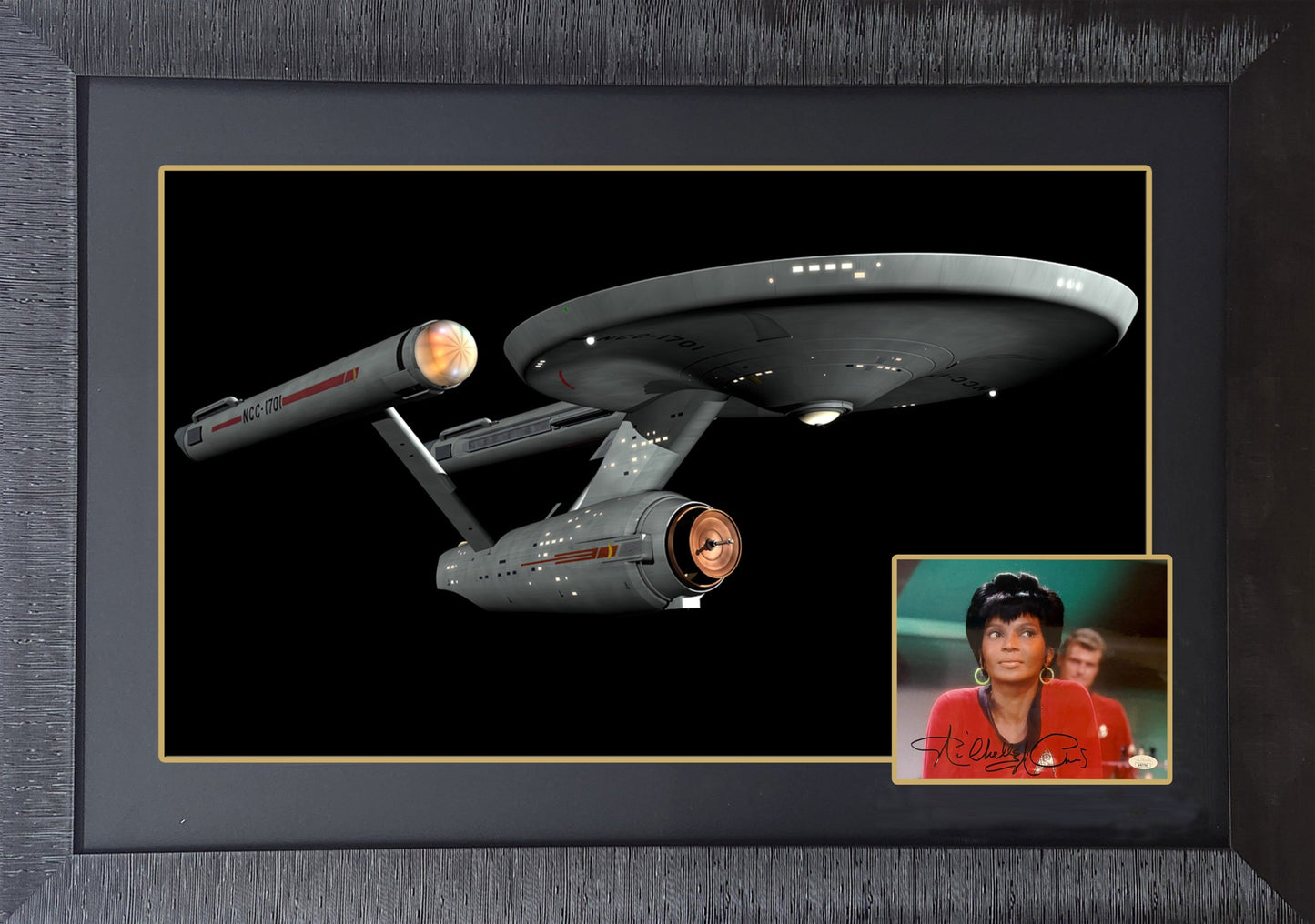 NICHELLE NICHOLS SIGNED STAR TREK FRAMED 38"X28" - SCI-FI COLLECTIBLE
