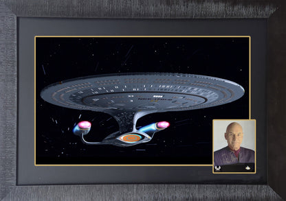 PATRICK STEWART SIGNED STAR TREK FRAMED 38"X28" - SCI-FI COLLECTIBLE