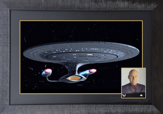 PATRICK STEWART SIGNED STAR TREK FRAMED 38"X28" - SCI-FI COLLECTIBLE