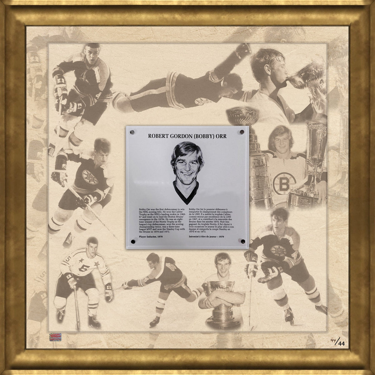 Bobby Orr Historic Collectors Plaque #44 of 44 - Framed (27x26.5)