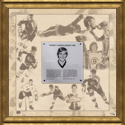 Bobby Orr Historic Collectors Plaque #44 of 44 - Framed (27x26.5)