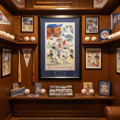 CARTER, BORDERS, ALOMAR, WINFIELD, SIGNED - BLUE JAYS 1992 WORLD SERIES 41"X28"