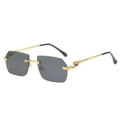 Frameless Trimming Leopard Head Sunglasses