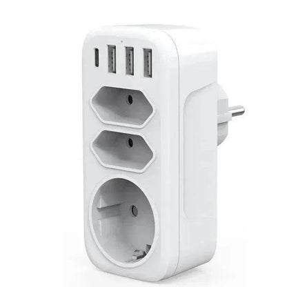 French  German Standard European  Wall Socket One-to-three Converter