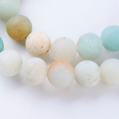 Flower Amazonite Frosted Gemstone Bead