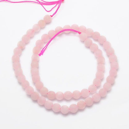 Rose Quartz Frosted Gemstone Bead