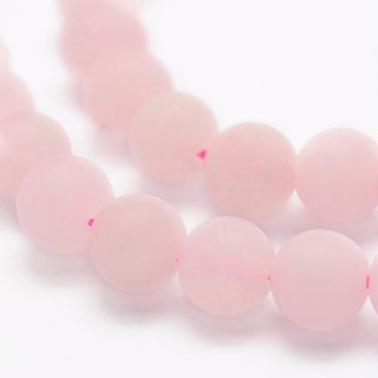 Rose Quartz Frosted Gemstone Bead