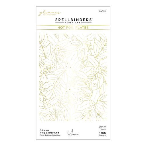 Glimmer Holly Background Hot Foil Plate from the De-Light-Ful Christmas Collection by Yana Smakula
