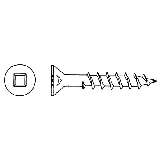 Flat Head Wood Screws, #6 x 7/8" L, Zinc Plated