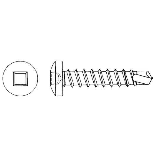 Self Drill Pan Head Screws, #8 x 5/8" L, Zinc Plated